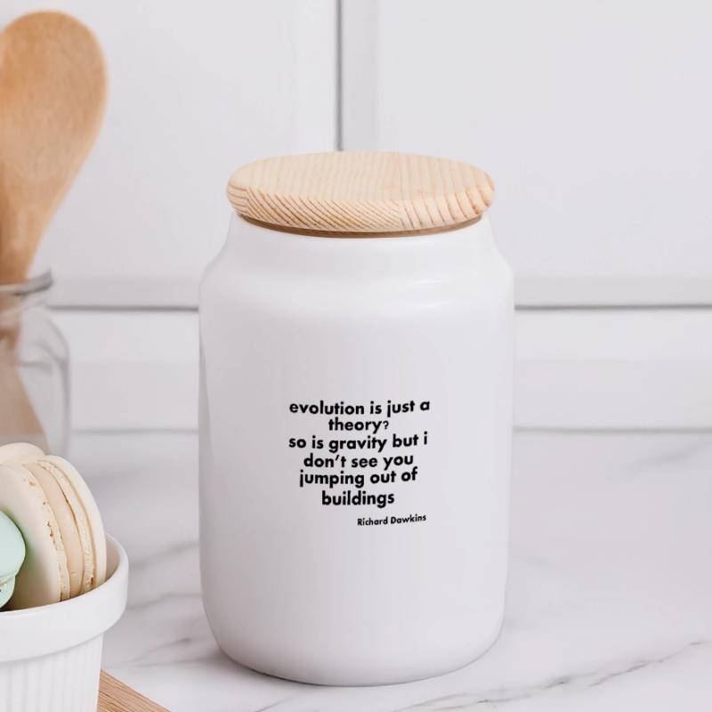 citations d'évolution Boîte à biscuits avec couvercle en bois