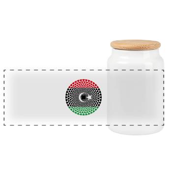 Libye Libye Love Mandala de coeur - Boîte à biscuits avec couvercle en bois - blanc - Devant