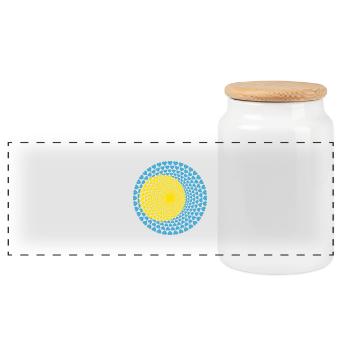 Palau Mandala de coeur Amour Belau - Boîte à biscuits avec couvercle en bois - blanc - Devant