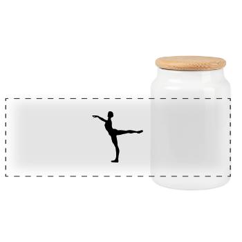 Danseuse de ballet vecteur Silhouette - Boîte à biscuits avec couvercle en bois - blanc - Devant