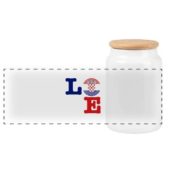 COEUR CROATIE - Boîte à biscuits avec couvercle en bois - blanc - Devant