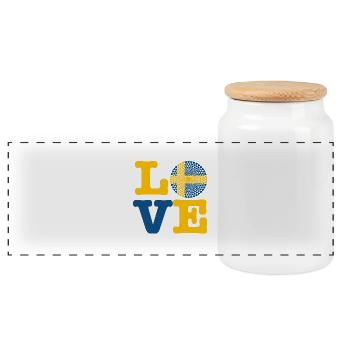 COEUR SUEDE - Boîte à biscuits avec couvercle en bois - blanc - Devant