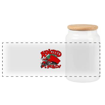 Addicted2RED - Boîte à biscuits avec couvercle en bois - blanc - Devant