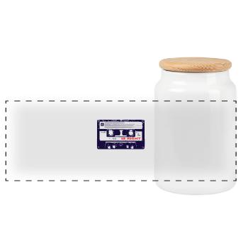 Band ist die richtige - Panorama Keksdose mit Holzdeckel - Weiß - Vorne