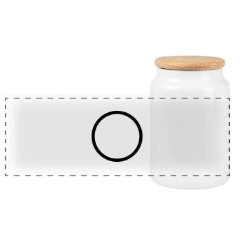 circle - Panoramic Cookie Jar with Wooden Lid - white - Front