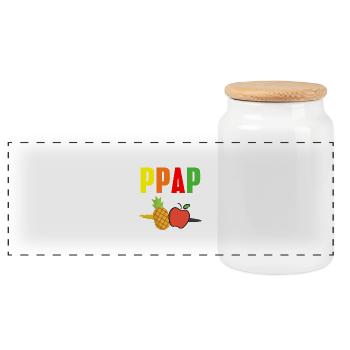 stylo pomme ananas stylo stylo pomme PinePineapple - Boîte à biscuits avec couvercle en bois - blanc - Devant