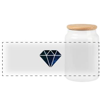 Diamond Universe - Panoramic Cookie Jar with Wooden Lid - white - Front