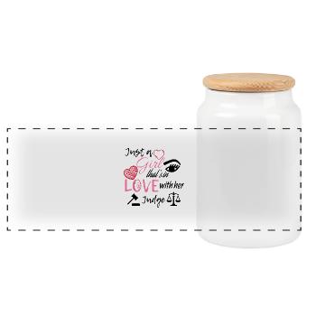 Juste une fille qui est en amour avec elle le juge - Boîte à biscuits avec couvercle en bois - blanc - Devant