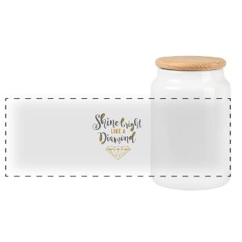 Shine Bright Diamond - Panorama Keksdose mit Holzdeckel - Weiß - Vorne