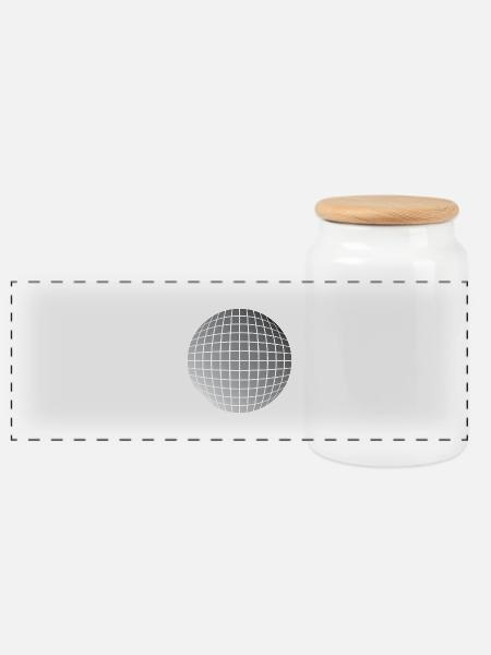 Disco ball - Panorama Keksdose mit Holzdeckel - Weiß