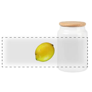 lemon limette zitrone citrus veggie gemuese fruits - Panorama Keksdose mit Holzdeckel - Weiß - Vorne
