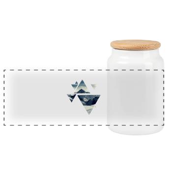 Montain Geometrie - Panorama Keksdose mit Holzdeckel - Weiß - Vorne
