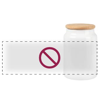Interdit ! - Panoramic Cookie Jar with Wooden Lid - white - Front