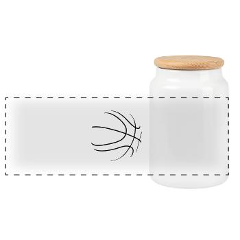 basketballline - Panorama Keksdose mit Holzdeckel - Weiß - Vorne