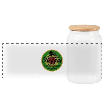 original reggae le rythme qui resiste au systeme - Boîte à biscuits avec couvercle en bois - blanc - Devant