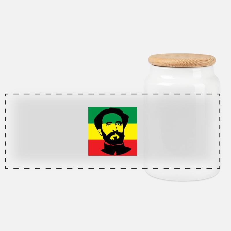 Reggae - Panorama Keksdose mit Holzdeckel - Weiß