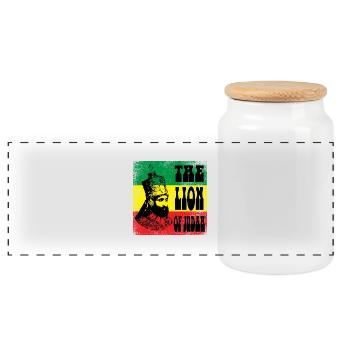 Reggae - Panorama Keksdose mit Holzdeckel - Weiß - Vorne