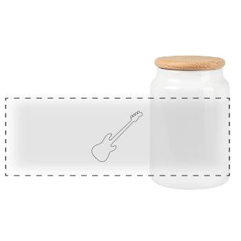 P Bass Line - Boîte à biscuits avec couvercle en bois - blanc - Devant