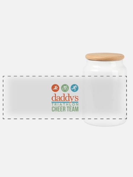 Triathlon Cheer Team - Panorama Keksdose mit Holzdeckel - Weiß