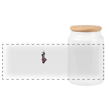 "The Hanged Man" Design - Panoramic Cookie Jar with Wooden Lid - white - Front