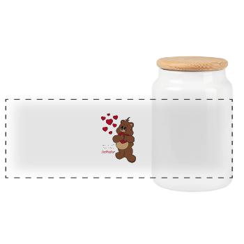 Liebhabär - Einfach zum Knuddeln! - Panorama Keksdose mit Holzdeckel - Weiß - Vorne