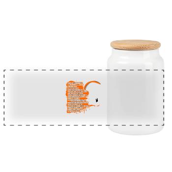 Paragliding FAQ - Panoramic Cookie Jar with Wooden Lid - white - Front