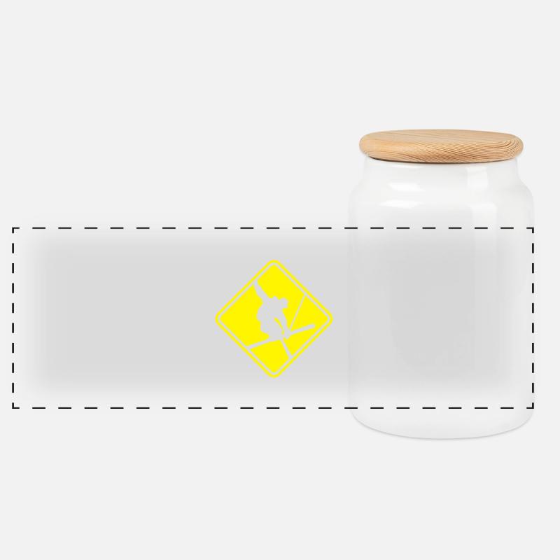 Freestyle Ski Roadsign - Panorama Keksdose mit Holzdeckel - Weiß
