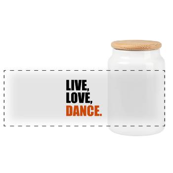 danse - Boîte à biscuits avec couvercle en bois - blanc - Devant