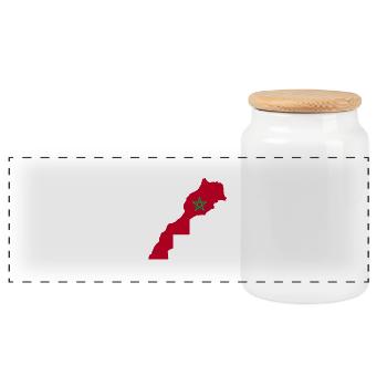 Maroc - Boîte à biscuits avec couvercle en bois - blanc - Devant