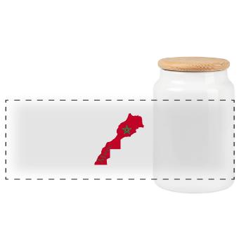 Maroc 2 - Boîte à biscuits avec couvercle en bois - blanc - Devant