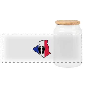 Algérie française pieds noirs - Boîte à biscuits avec couvercle en bois - blanc - Devant