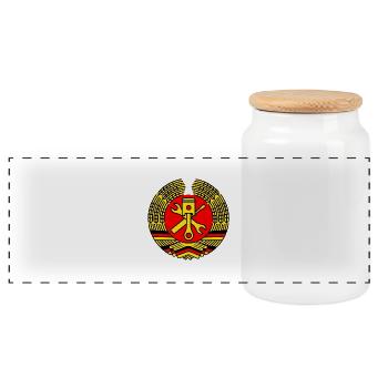 DDR Tuning Blason 3c (+ Your Text) - Boîte à biscuits avec couvercle en bois - blanc - Devant