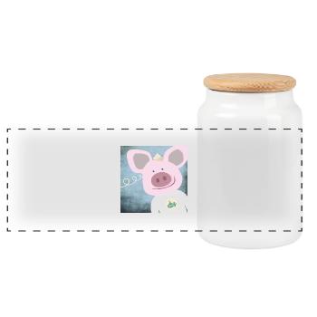 Poster Pépinière de porcs Ahoy Moin - Boîte à biscuits avec couvercle en bois - blanc - Devant