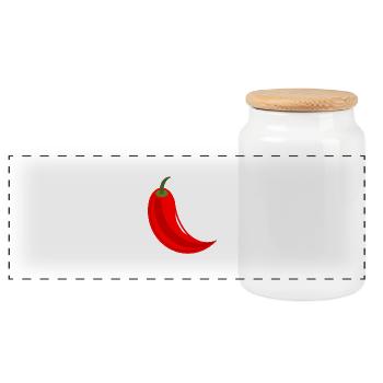 pepper_clean.png - Panorama Keksdose mit Holzdeckel - Weiß - Vorne