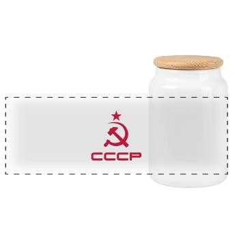 URSS__V003 - Panorama Keksdose mit Holzdeckel - Weiß - Vorne