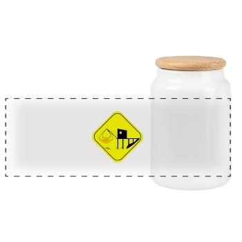 cabane de pecheur - Boîte à biscuits avec couvercle en bois - blanc - Devant