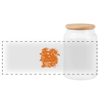 Vecteur de fond de - Boîte à biscuits avec couvercle en bois - blanc - Devant