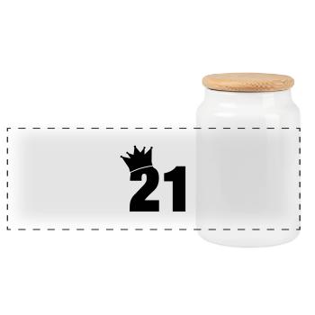 21_krone_f1 - Boîte à biscuits avec couvercle en bois - blanc - Devant