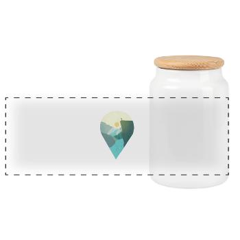 Norwegen Preikestolen Souvenir Geschenk - Panorama Keksdose mit Holzdeckel - Weiß - Vorne