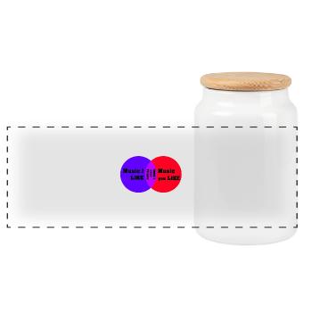 Music i like, music you like - Panoramic Cookie Jar with Wooden Lid - white - Front