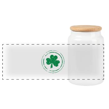Irish clover de - Panorama Keksdose mit Holzdeckel - Weiß - Vorne