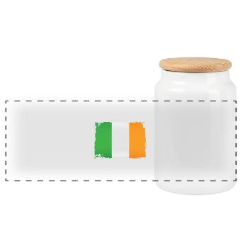Irish flag de - Panorama Keksdose mit Holzdeckel - Weiß - Vorne