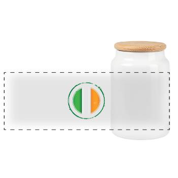 Irish flag de - Panorama Keksdose mit Holzdeckel - Weiß - Vorne