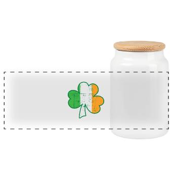 Irish flag de - Panorama Keksdose mit Holzdeckel - Weiß - Vorne