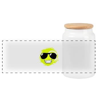 Tennis Ball Cool Lustig - Panorama Keksdose mit Holzdeckel - Weiß - Vorne