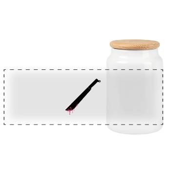 Machete - Panoramic Cookie Jar with Wooden Lid - white - Front
