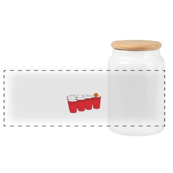 Beer Pong Naturtalent (weiß) - Panorama Keksdose mit Holzdeckel - Weiß - Vorne