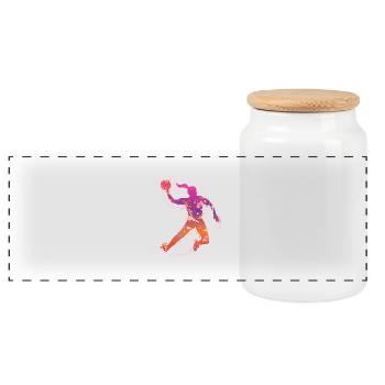 féminin de handball de - Boîte à biscuits avec couvercle en bois - blanc - Devant