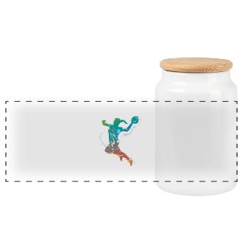 féminin de handball de - Boîte à biscuits avec couvercle en bois - blanc - Devant