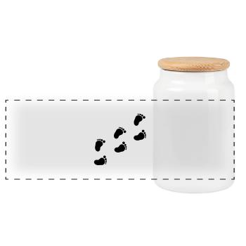 baby_fuesse__f1 - Panoramic Cookie Jar with Wooden Lid - white - Front